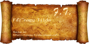 Fónagy Tilda névjegykártya